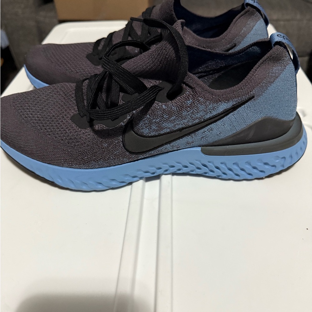 Nike Black and Light Blue Running Shoes